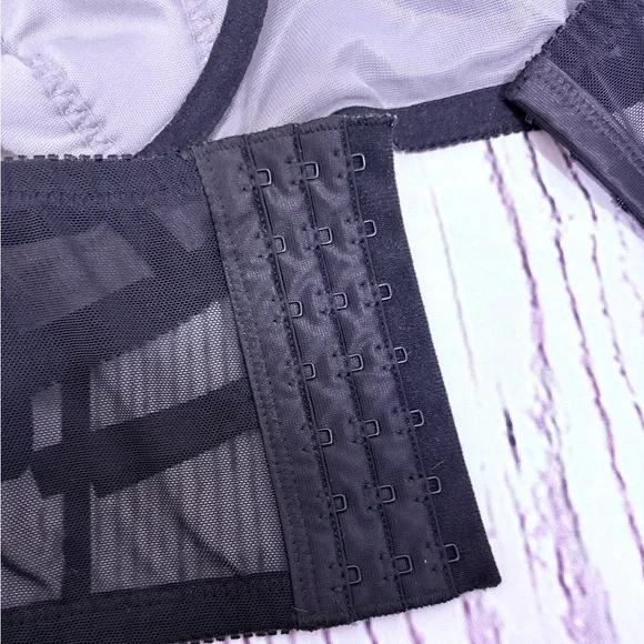 Torrid Underwire Lined Lace Mesh Bustier in Grey and Black Size 2 - Picture 8 of 9